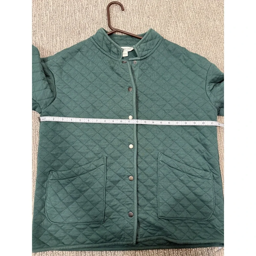 Coldwater Creek Quilted Jacket Women's Small Green Snap Front Lightweight Coat - Picture 10 of 10